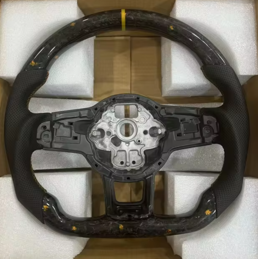 Perforated Carbon Leather Custom Steering Wheel - VW Golf/GTI/R (2013-2019)